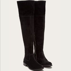 Frye Black Suede Over the Knee Boots
